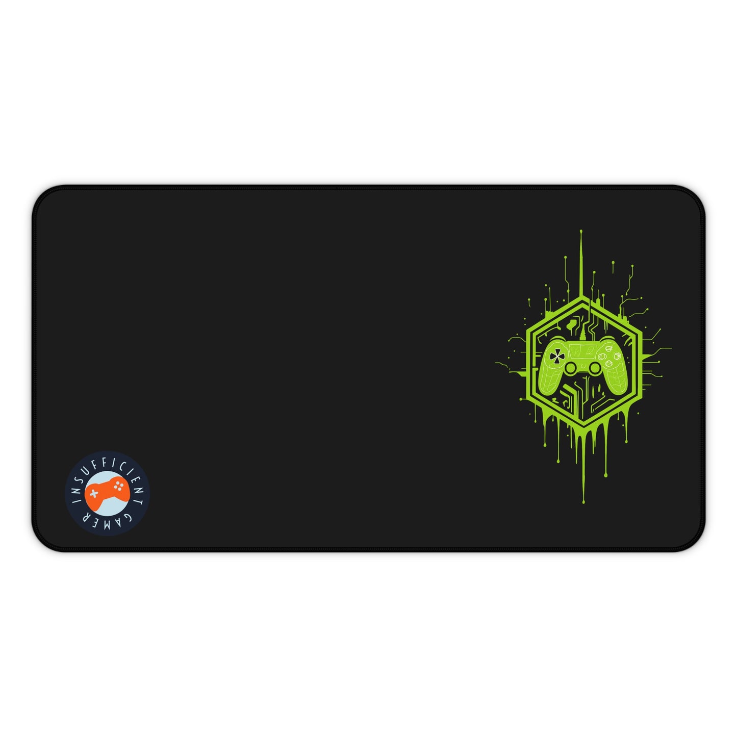 Insufficient Gamer Desk Mat with Controller Design | Eco-Friendly Gaming Mat, Mouse Pad for Home Office, Desktop