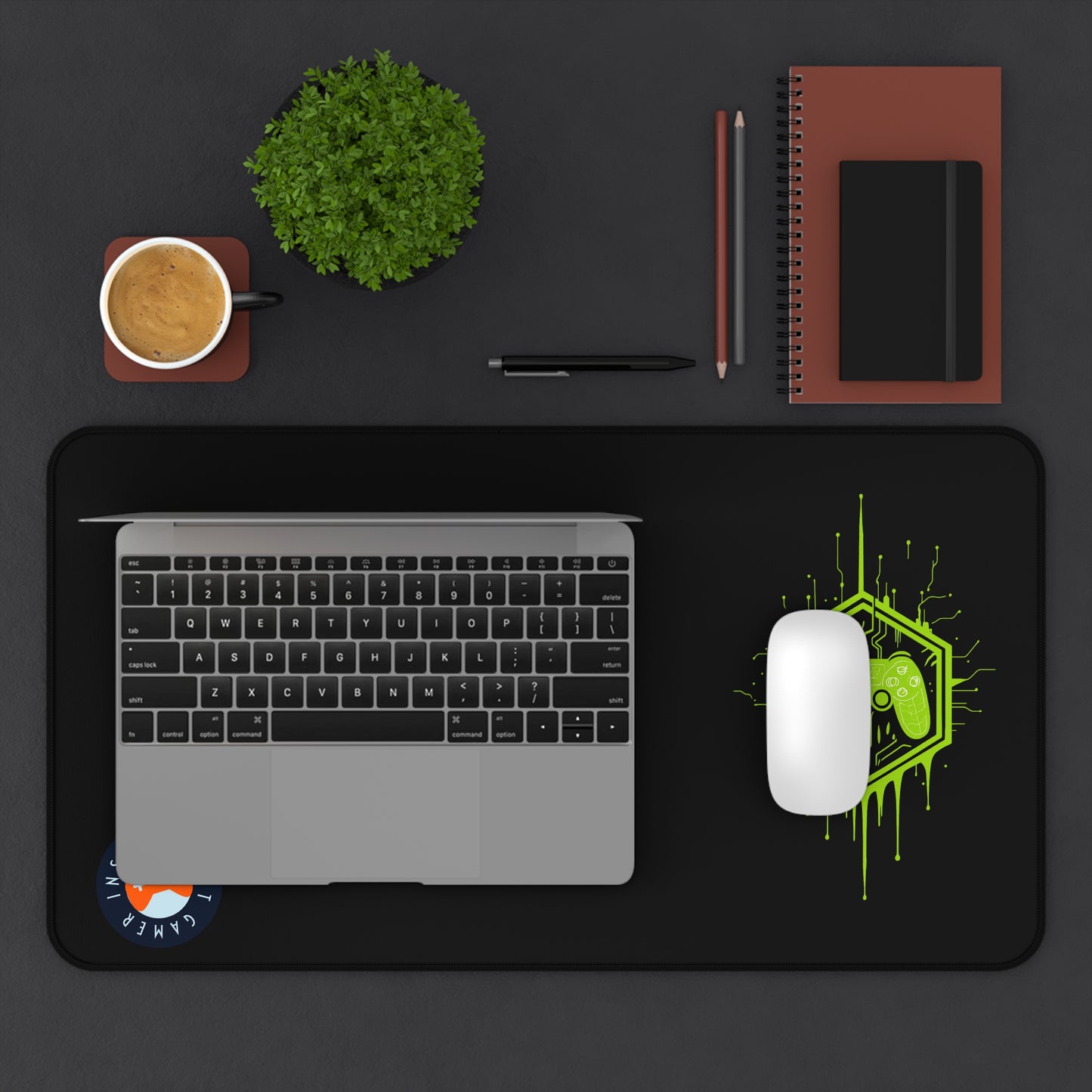 Insufficient Gamer Desk Mat with Controller Design | Eco-Friendly Gaming Mat, Mouse Pad for Home Office, Desktop