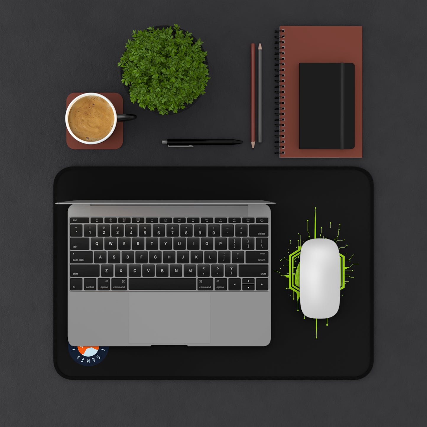 Insufficient Gamer Desk Mat with Controller Design | Eco-Friendly Gaming Mat, Mouse Pad for Home Office, Desktop