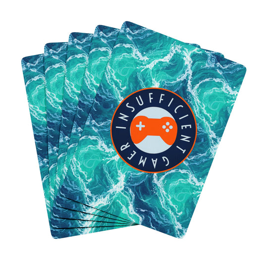 Ocean Wave Poker Playing Cards — 'Insufficient Gamer' Novelty Deck