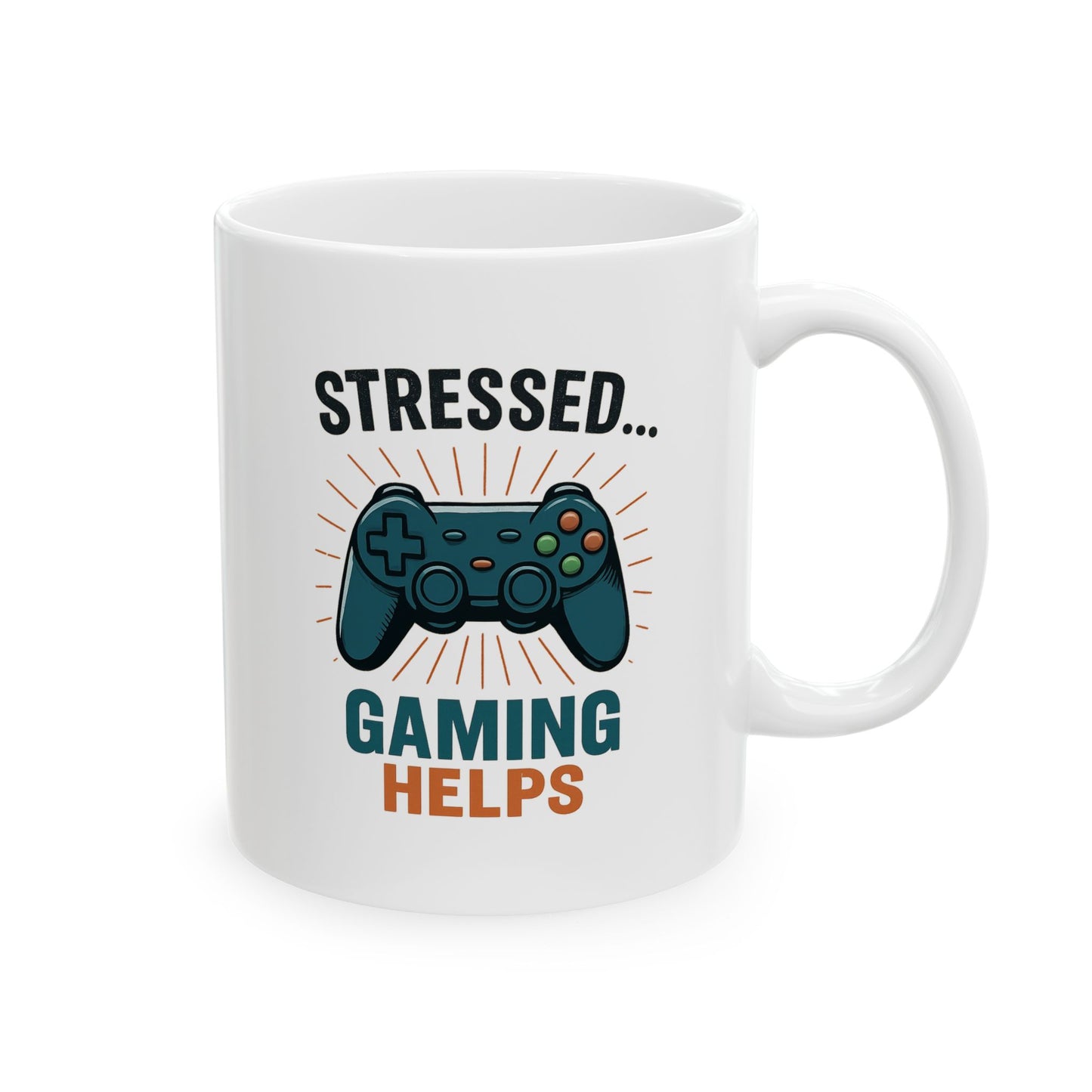 Stressed Gaming Mug - Perfect for Coffee Lovers, Gift for Friends, Birthday Mug, Office Desk Accessory, Humor Gift