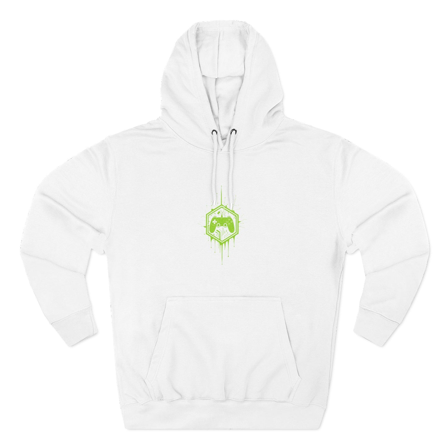 Gaming Hoodie, Green Controller Three-Panel Fleece, Video Game Sweatshirt, Gamer Gift, Gaming Apparel, Geek Clothing
