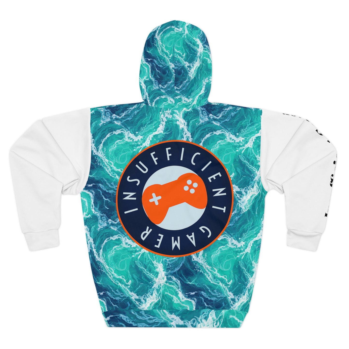 Insufficient Gamer logo Hoodie | Ocean Waves all-over print