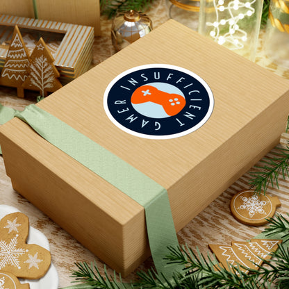 Insufficient Gamer Stickers | Fun Gaming Decor, Laptop Decals, Video Game Accessories, Gift for Gamers, Funny Sticker