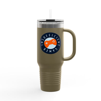 Insulated Travel Mug 'Insufficient Gamer' | Perfect for Gamers, Coffee Lovers, Travel & Gifts | 40oz Thermal Mug
