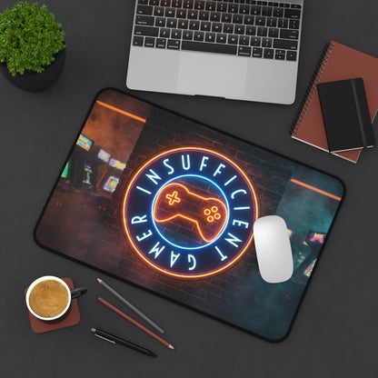 Insufficient Gamer neon logo Desk Mat | Gaming Mousepad, Arcade Aesthetic