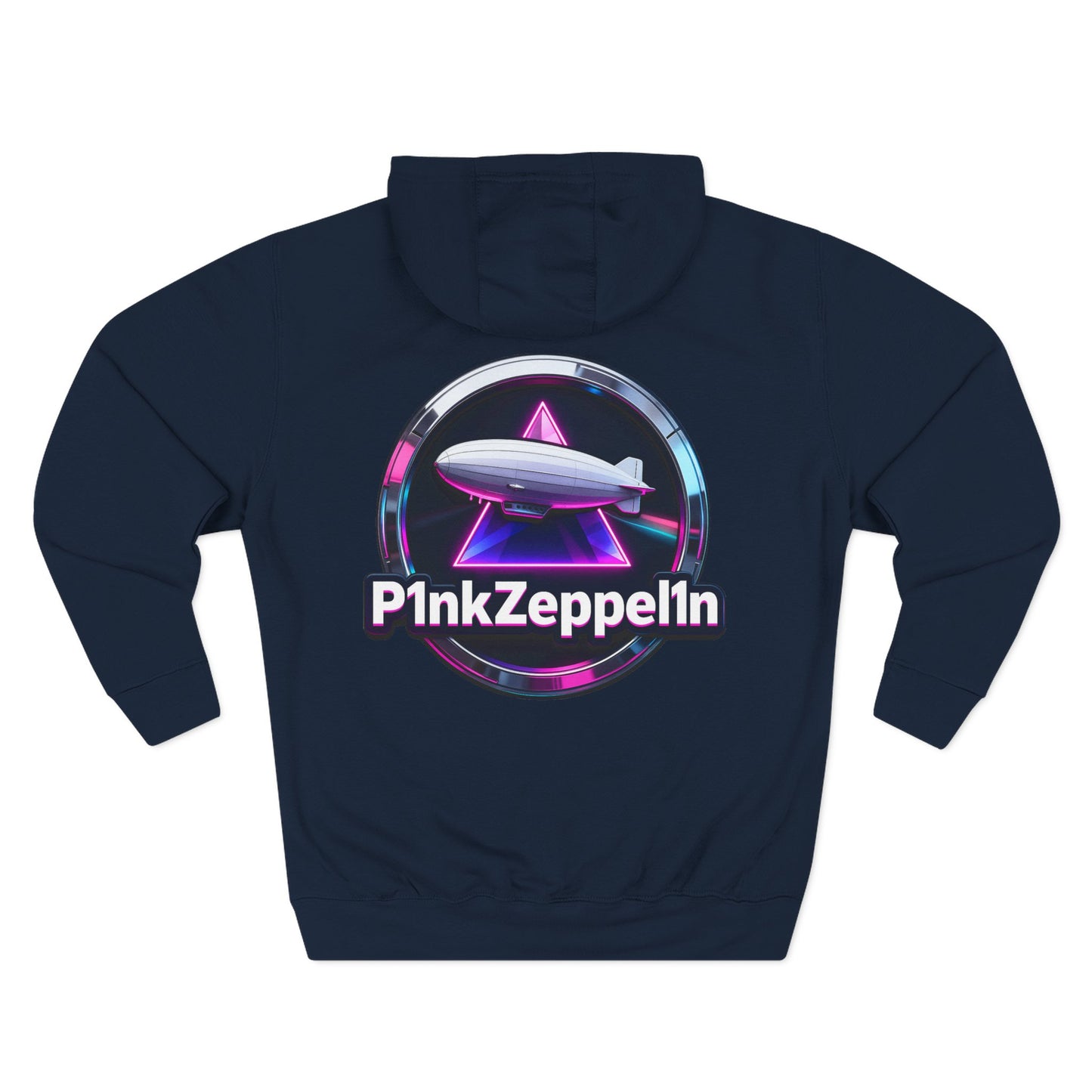 P1nkZeppel1n Logo Hoodie | Zeppelin Airship Graphic, Retro Neon Badge