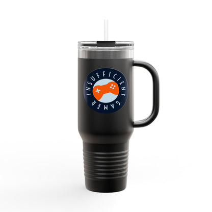 Insulated Travel Mug 'Insufficient Gamer' | Perfect for Gamers, Coffee Lovers, Travel & Gifts | 40oz Thermal Mug