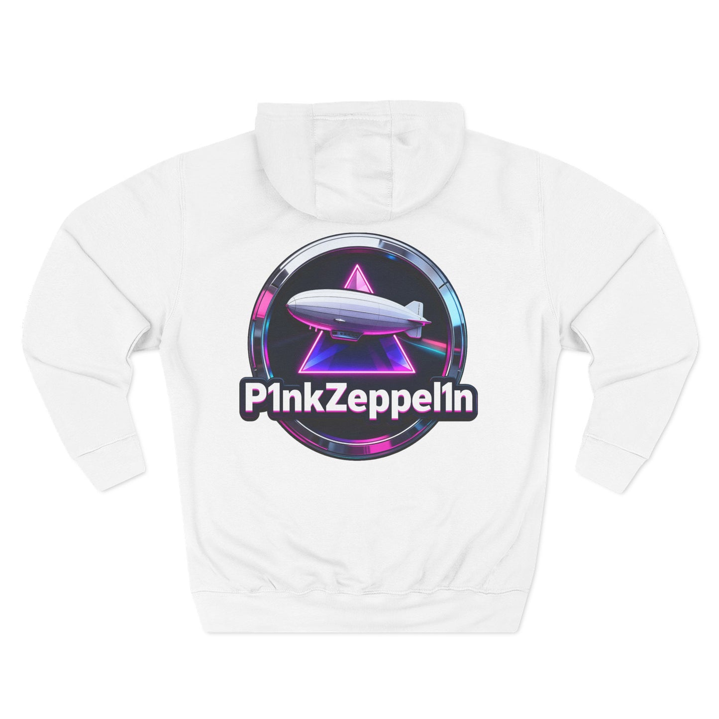 P1nkZeppel1n Logo Hoodie | Zeppelin Airship Graphic, Retro Neon Badge