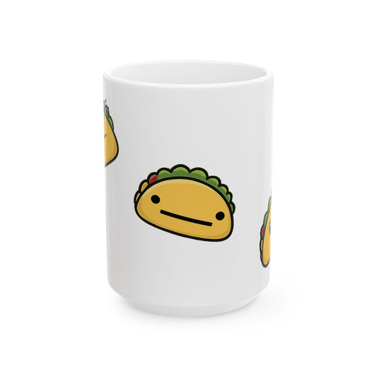 Cute Magic Taco Character Mug | Kawaii Taco Face Ceramic Coffee Cup