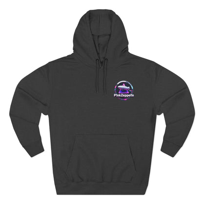 P1nkZeppel1n Logo Hoodie | Zeppelin Airship Graphic, Retro Neon Badge