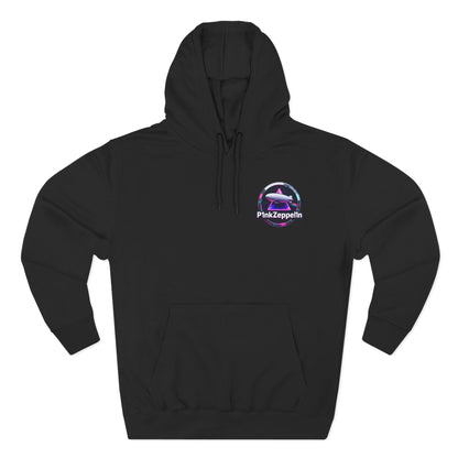 P1nkZeppel1n Logo Hoodie | Zeppelin Airship Graphic, Retro Neon Badge