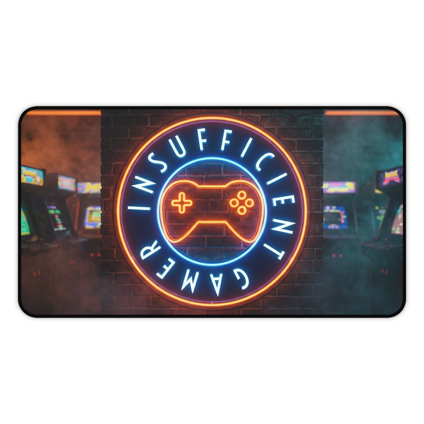 Insufficient Gamer neon logo Desk Mat | Gaming Mousepad, Arcade Aesthetic