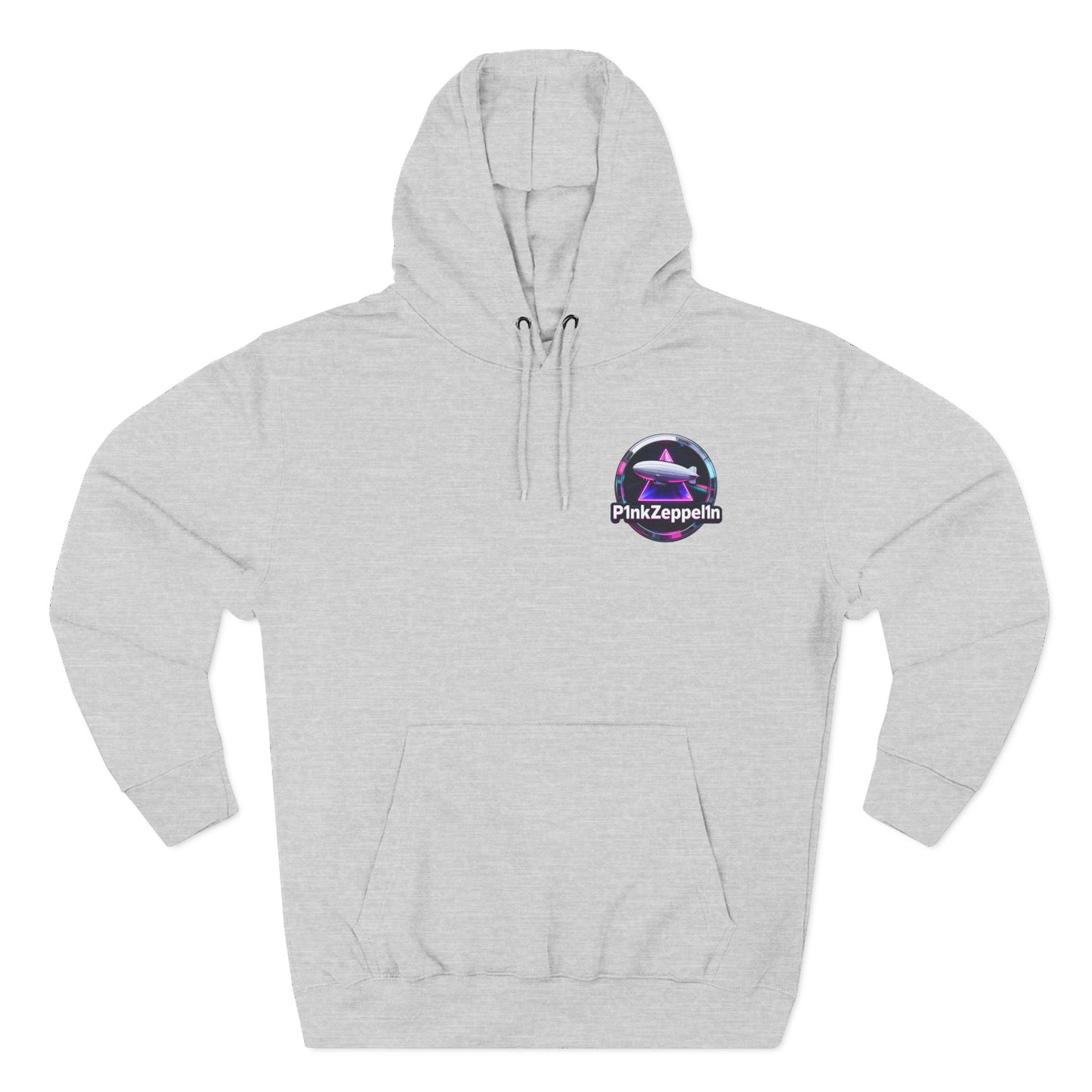 P1nkZeppel1n Logo Hoodie | Zeppelin Airship Graphic, Retro Neon Badge