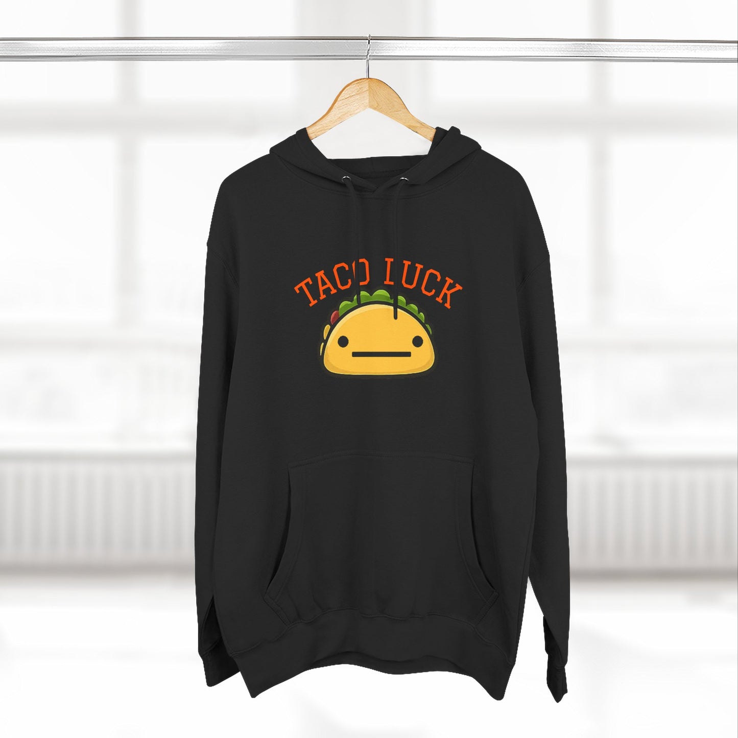 Taco Luck taco illustration Hoodie, cute food graphic, kawaii taco design