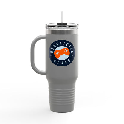 Insulated Travel Mug 'Insufficient Gamer' | Perfect for Gamers, Coffee Lovers, Travel & Gifts | 40oz Thermal Mug