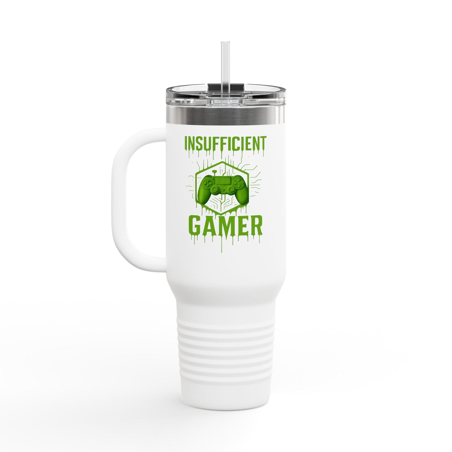 Insufficient Gamer Travel Mug, 40oz, Gift for Gamers, Gaming Mug, Funny Gamer Gift, Insulated Mug