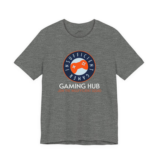 Insufficient Gamer badge Gaming Hub Tee | Video Game Logo T-Shirt