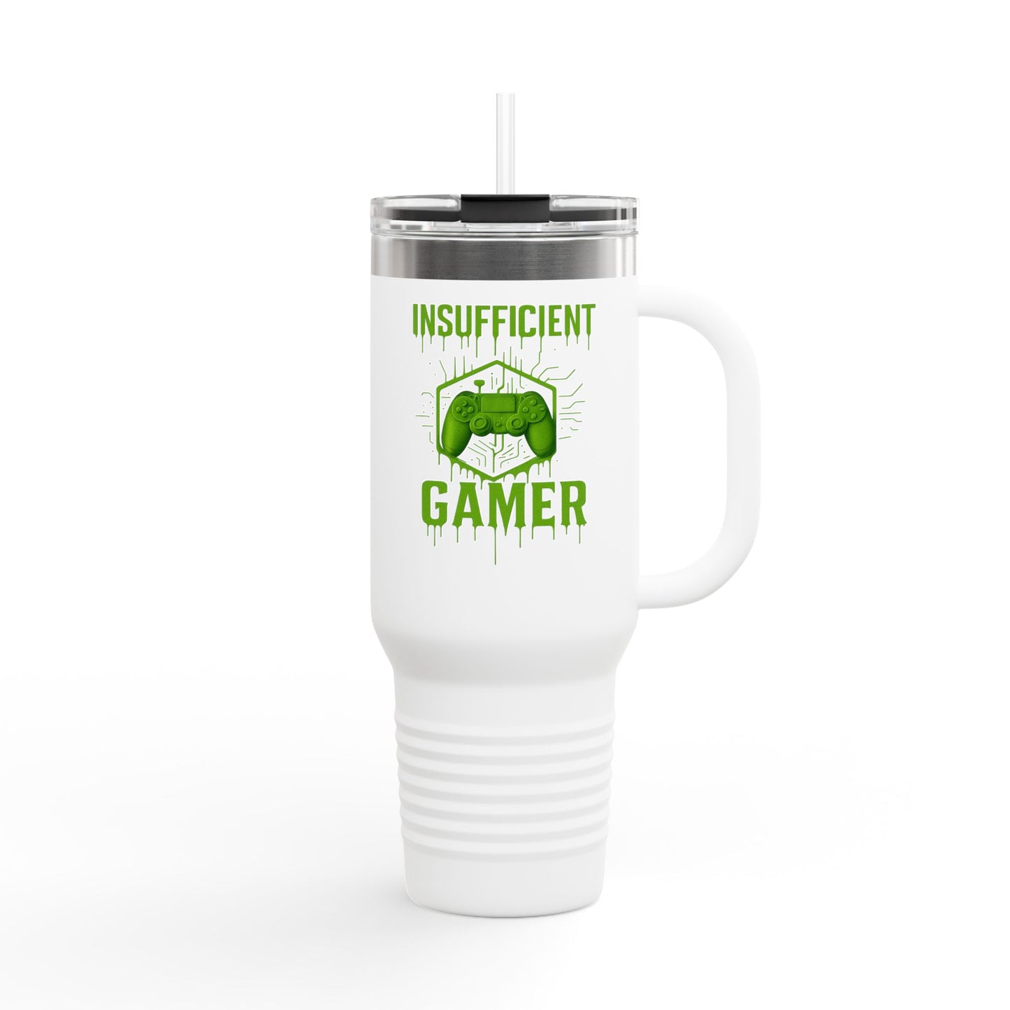 Insufficient Gamer Travel Mug, 40oz, Gift for Gamers, Gaming Mug, Funny Gamer Gift, Insulated Mug