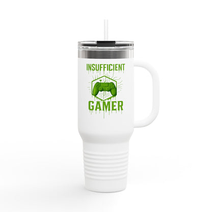 Insufficient Gamer Travel Mug, 40oz, Gift for Gamers, Gaming Mug, Funny Gamer Gift, Insulated Mug