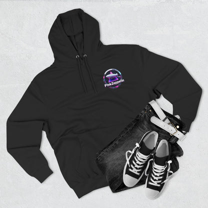 P1nkZeppel1n Logo Hoodie | Zeppelin Airship Graphic, Retro Neon Badge