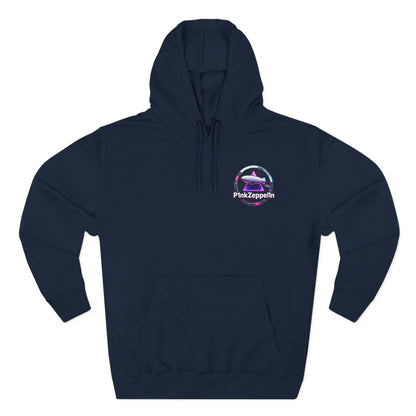 P1nkZeppel1n Logo Hoodie | Zeppelin Airship Graphic, Retro Neon Badge