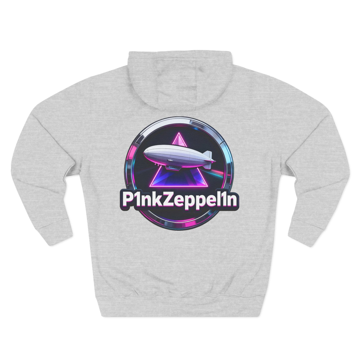 P1nkZeppel1n Logo Hoodie | Zeppelin Airship Graphic, Retro Neon Badge