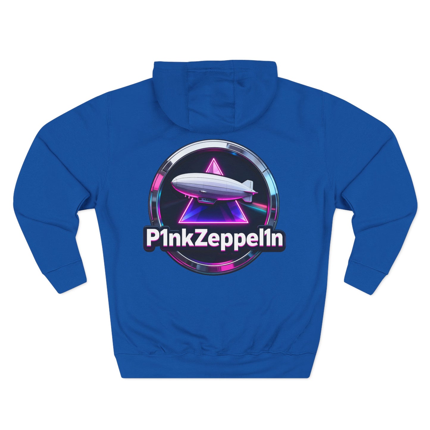 P1nkZeppel1n Logo Hoodie | Zeppelin Airship Graphic, Retro Neon Badge