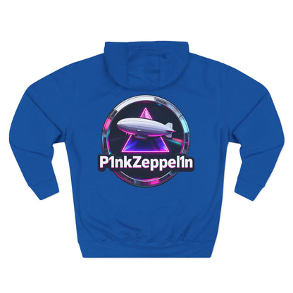 P1nkZeppel1n Logo Hoodie | Zeppelin Airship Graphic, Retro Neon Badge