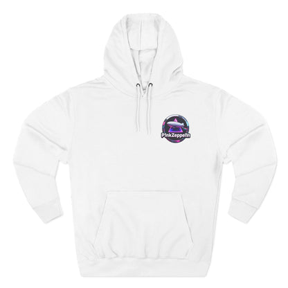 P1nkZeppel1n Logo Hoodie | Zeppelin Airship Graphic, Retro Neon Badge