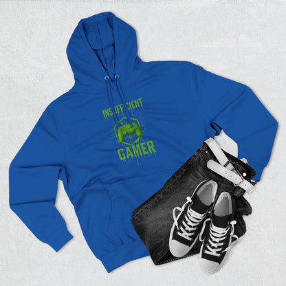 Gamer Hoodie - Insufficient Gamer Fleece Sweatshirt, Cozy Pullover for Gamers, Gaming Gift, Birthday Present, Chill Vibes