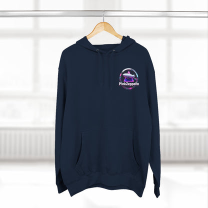 P1nkZeppel1n Logo Hoodie | Zeppelin Airship Graphic, Retro Neon Badge