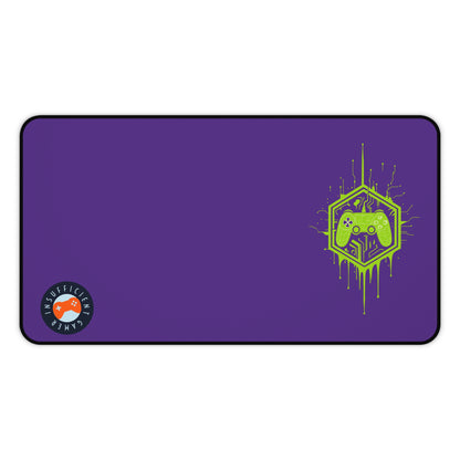 Insufficient Gamer Desk Mat with Controller Design | Eco-Friendly Gaming Mat, Mouse Pad for Home Office, Desktop, Purple