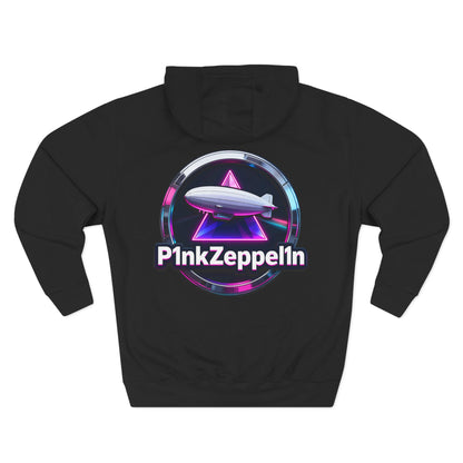 P1nkZeppel1n Logo Hoodie | Zeppelin Airship Graphic, Retro Neon Badge