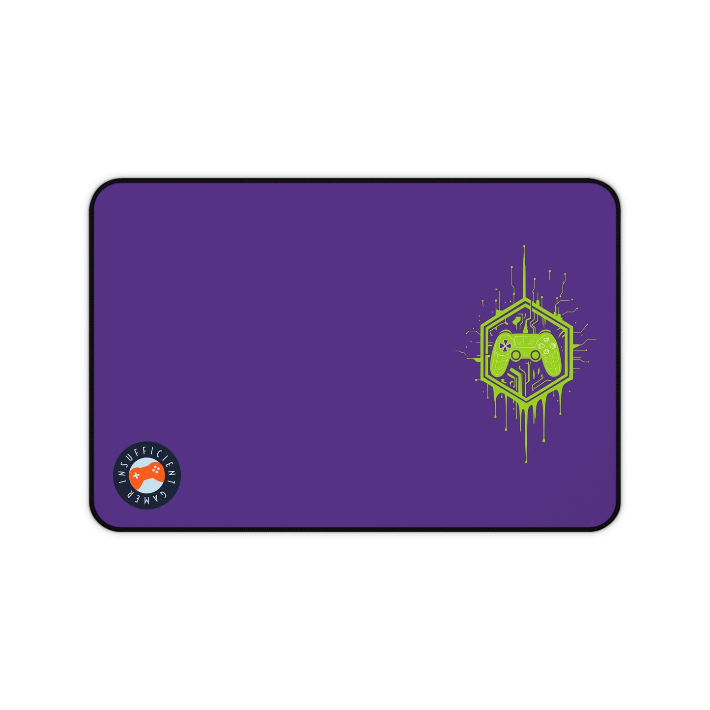 Insufficient Gamer Desk Mat with Controller Design | Eco-Friendly Gaming Mat, Mouse Pad for Home Office, Desktop, Purple