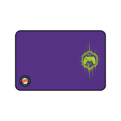 Insufficient Gamer Desk Mat with Controller Design | Eco-Friendly Gaming Mat, Mouse Pad for Home Office, Desktop, Purple