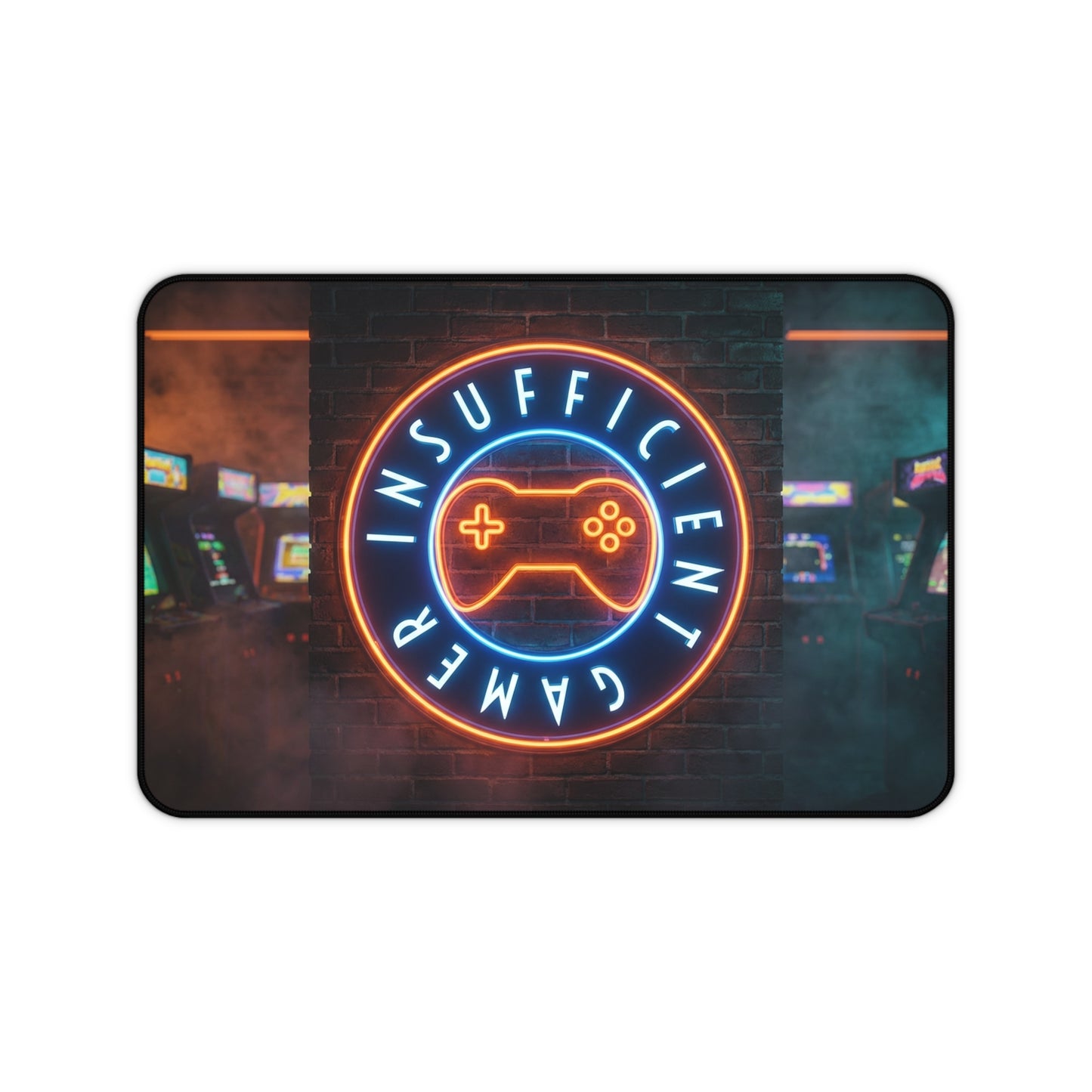 Insufficient Gamer neon logo Desk Mat | Gaming Mousepad, Arcade Aesthetic