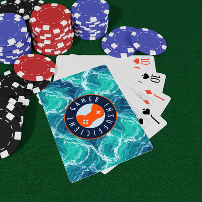 Ocean Wave Poker Playing Cards — 'Insufficient Gamer' Novelty Deck