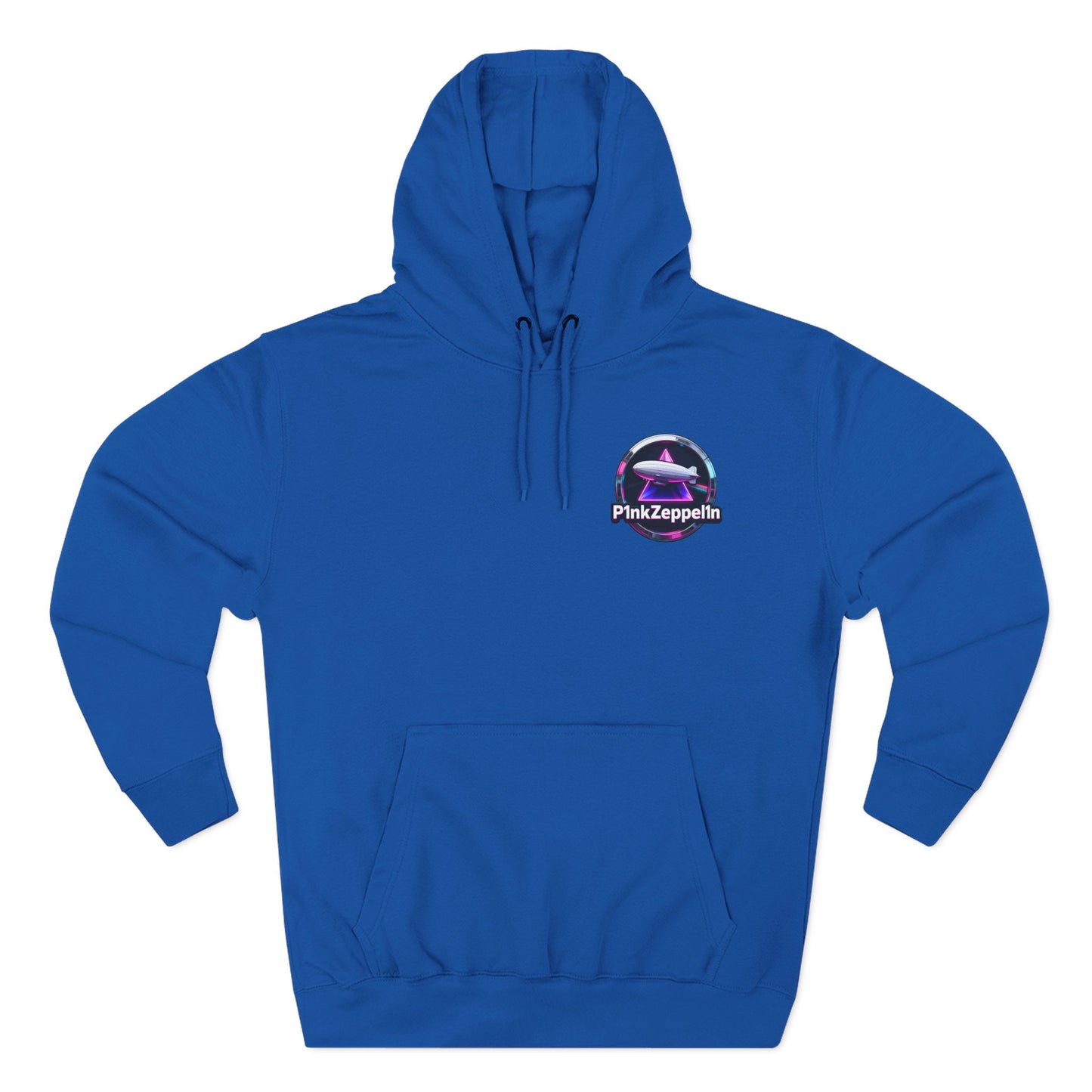 P1nkZeppel1n Logo Hoodie | Zeppelin Airship Graphic, Retro Neon Badge