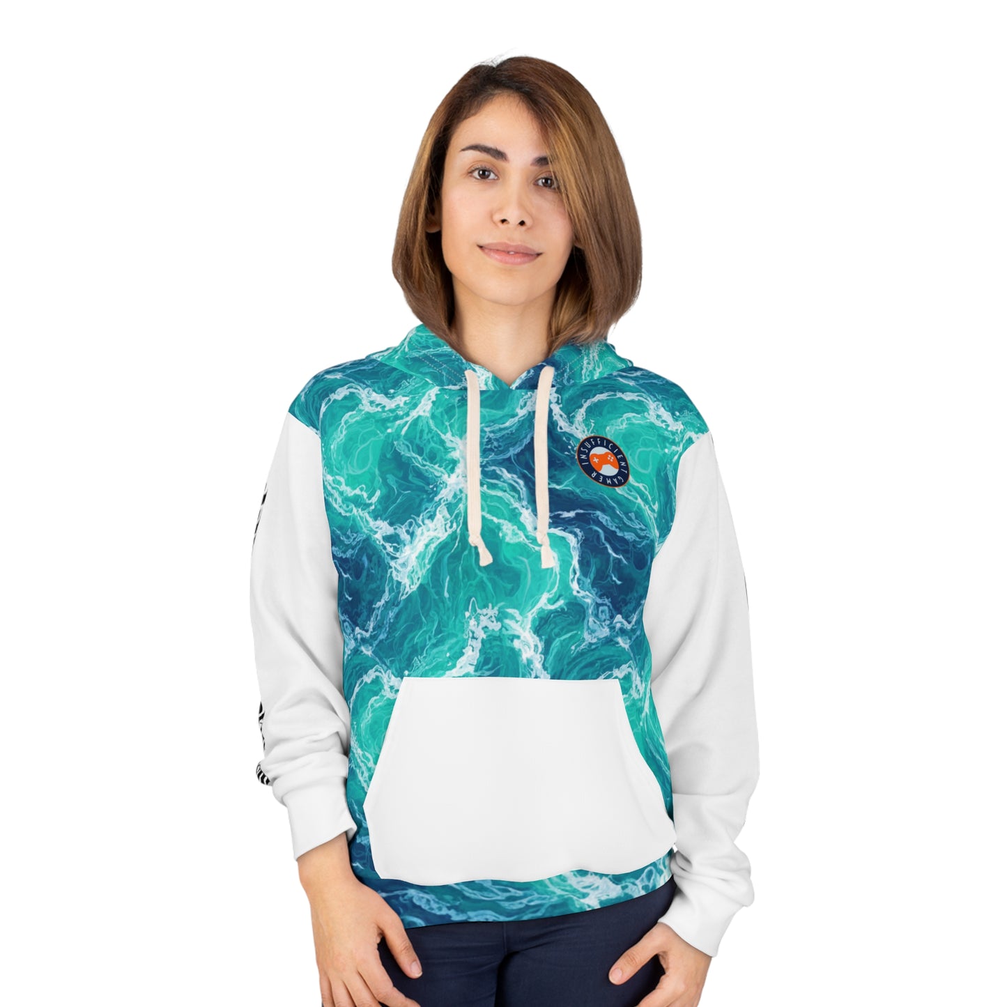 Insufficient Gamer logo Hoodie | Ocean Waves all-over print