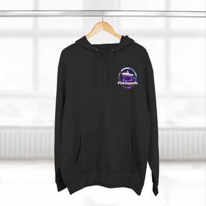 P1nkZeppel1n Logo Hoodie | Zeppelin Airship Graphic, Retro Neon Badge
