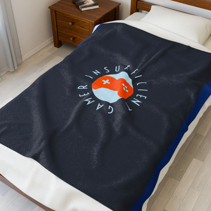 Insufficient Gamer-themed Velveteen Plush Blanket