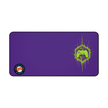 Insufficient Gamer Desk Mat with Controller Design | Eco-Friendly Gaming Mat, Mouse Pad for Home Office, Desktop, Purple