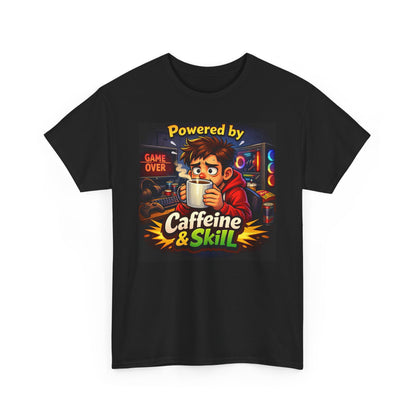 Powered by Caffeine & Skill Tee | Gamer Coffee Shirt, Gaming Graphic Tee