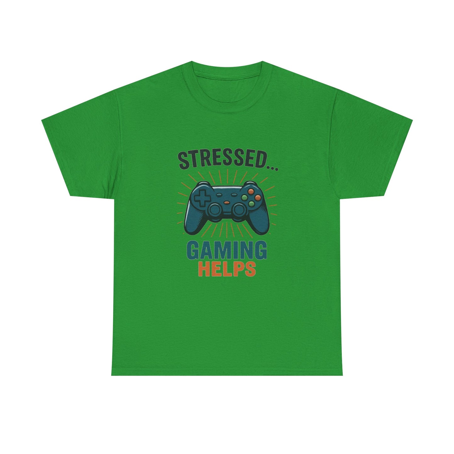 Stressed Gaming Helps Tee - Unisex Heavy Cotton Tee for Gamers, Perfect Gift for Birthdays, Holidays, Gaming Events, [...]