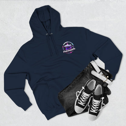 P1nkZeppel1n Logo Hoodie | Zeppelin Airship Graphic, Retro Neon Badge