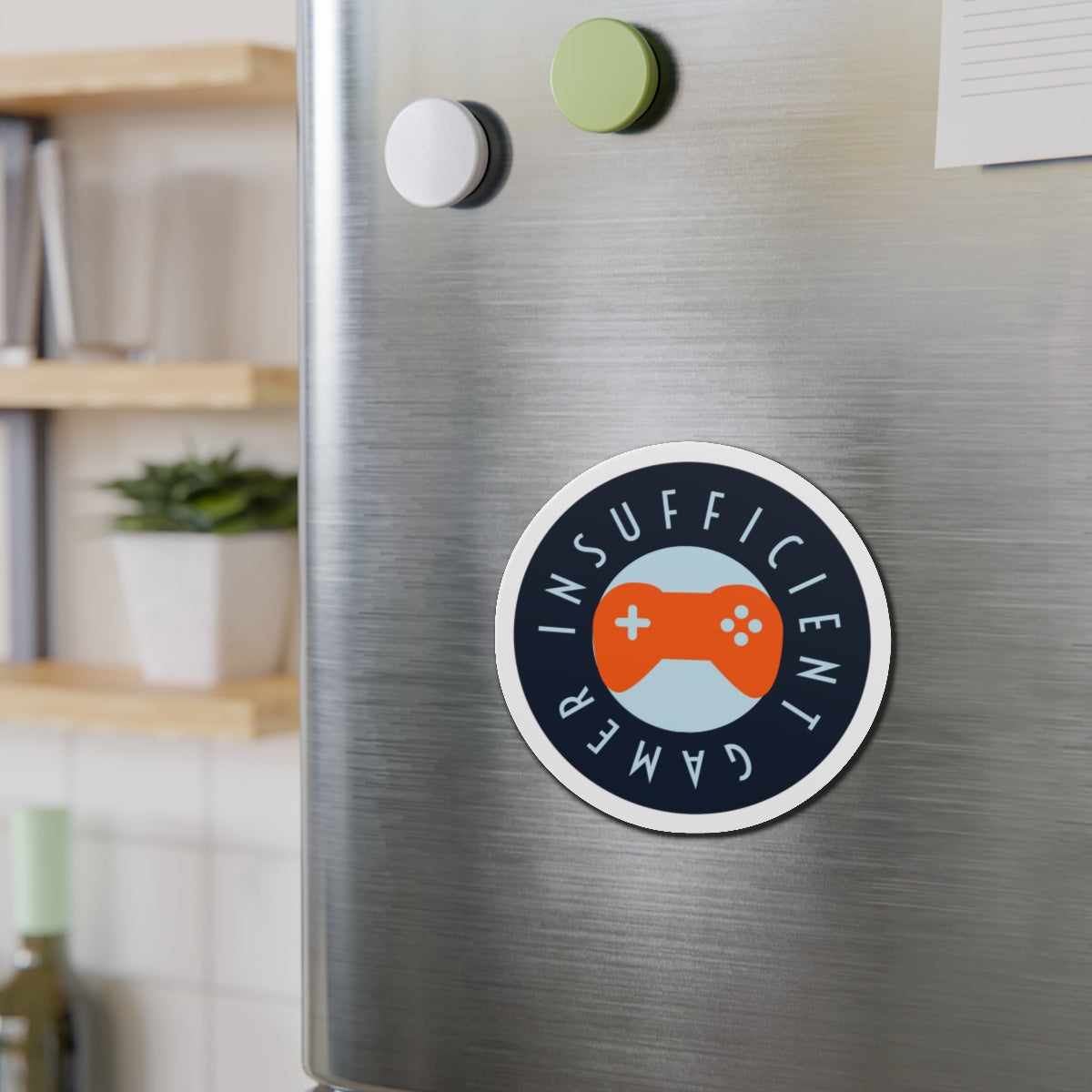 Insufficient Gamer circle logo Die-Cut Magnet | Video Game Controller fridge magnet