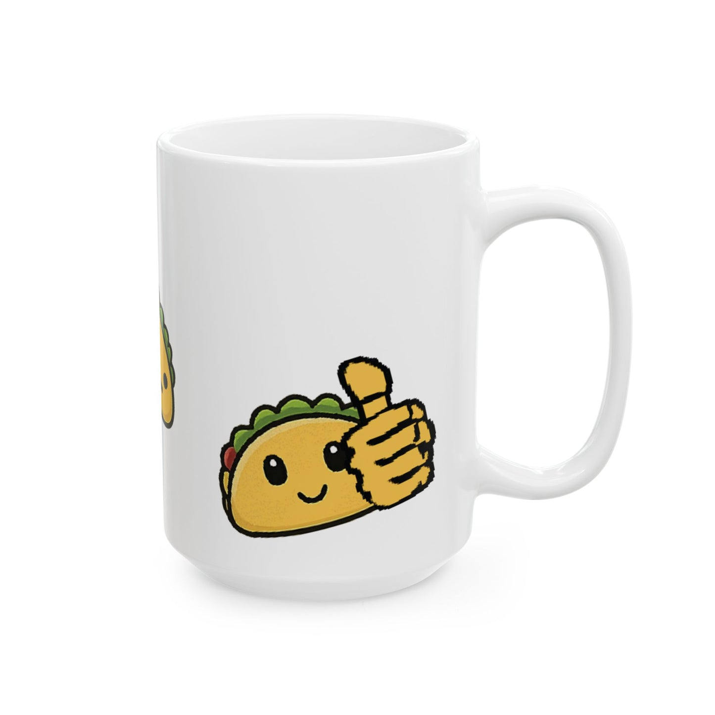 Cute Magic Taco Character Mug | Kawaii Taco Face Ceramic Coffee Cup