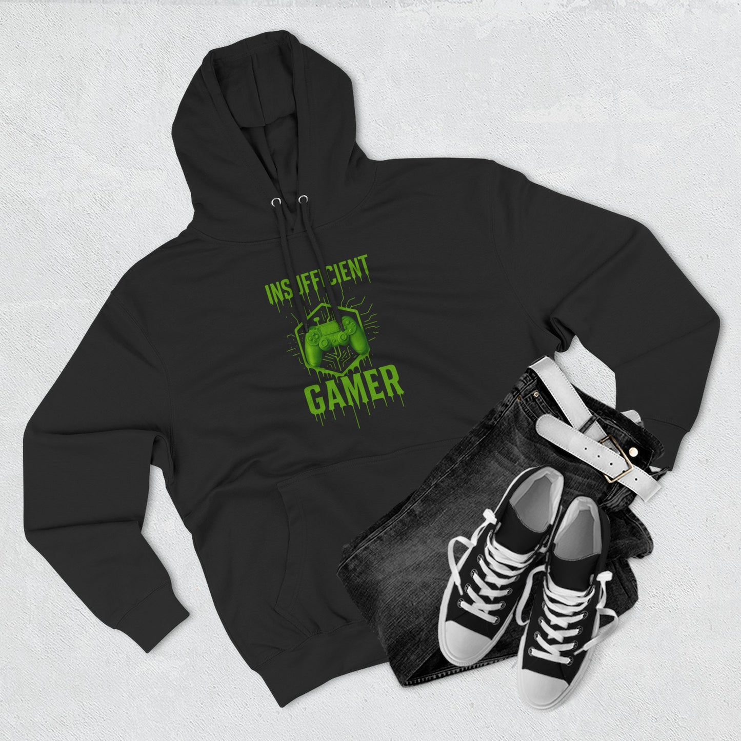 Gamer Hoodie - Insufficient Gamer Fleece Sweatshirt, Cozy Pullover for Gamers, Gaming Gift, Birthday Present, Chill Vibes