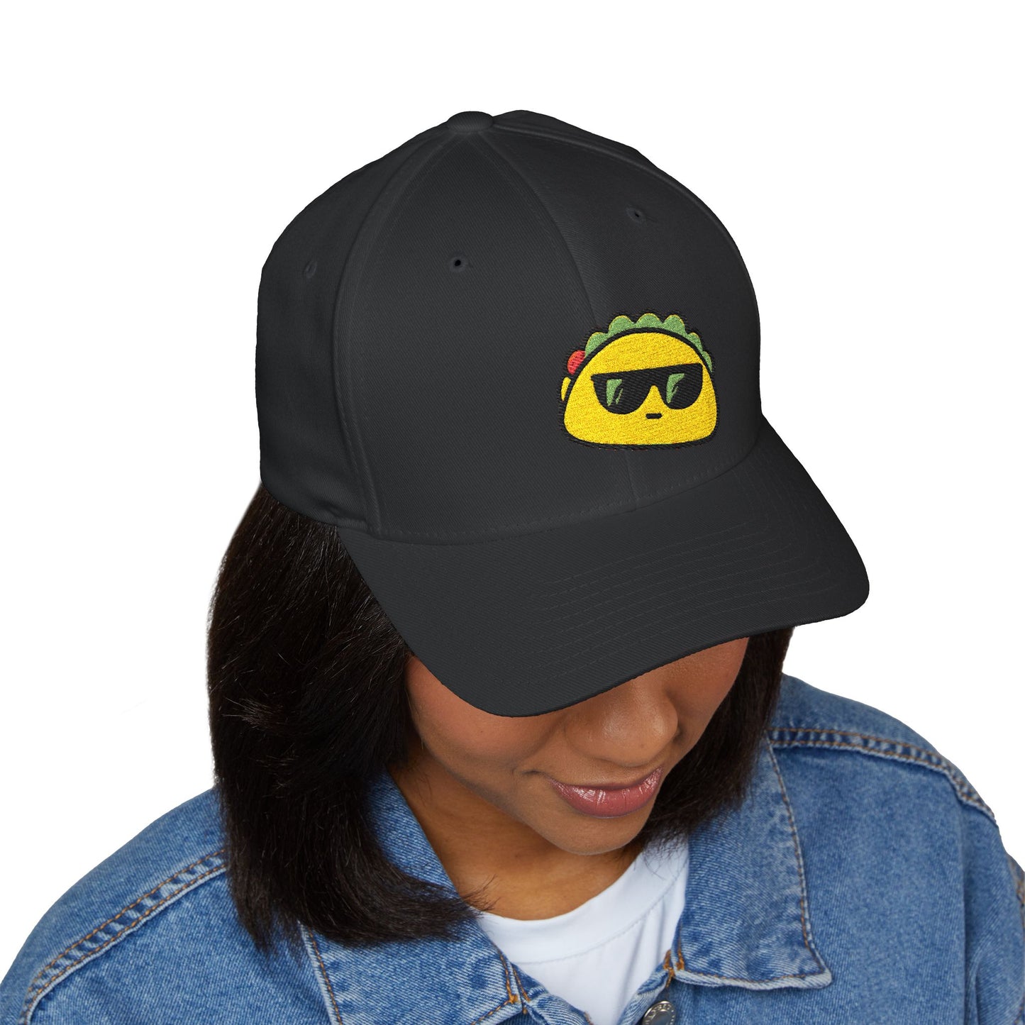 Cool Sunglasses Taco Embroidered Cap | Closed-Back Structured Hat